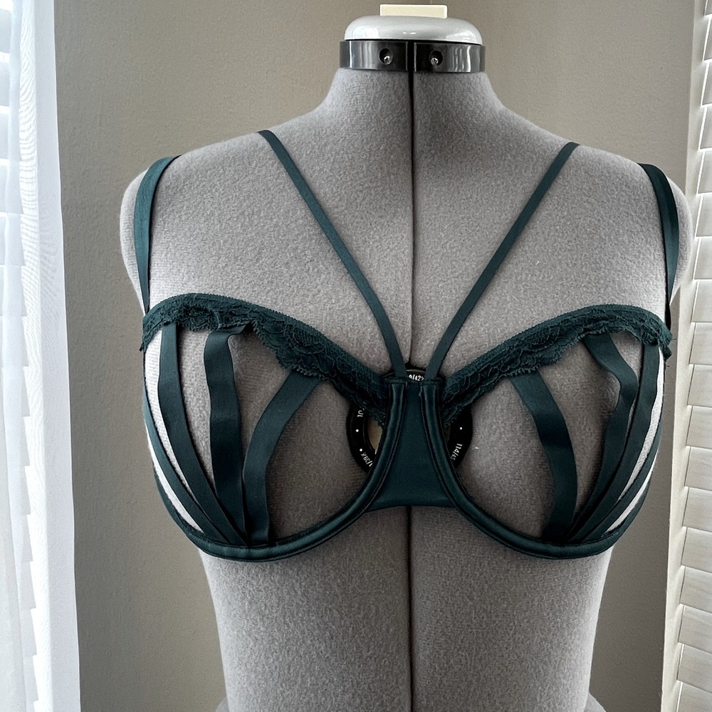 NWT, 34DD, Victoria Secret, hunter green lingerie bra
